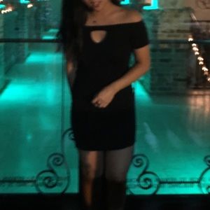 Off the Shoulder Fitted Black Dress